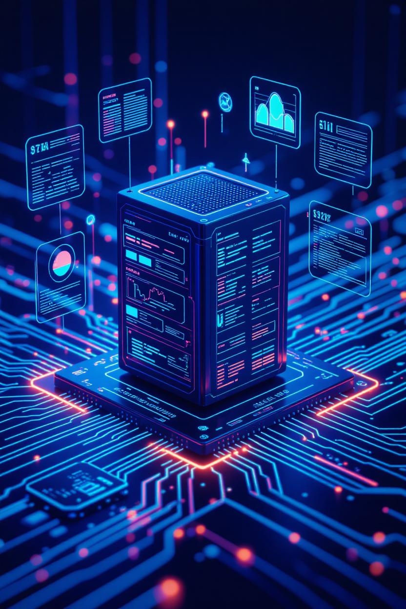apps around a futuristic compute tower